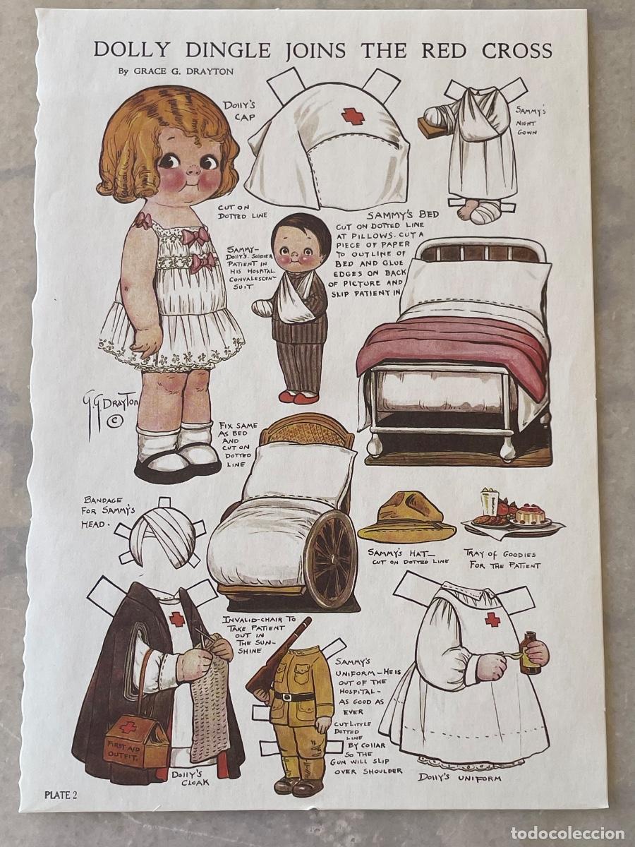 Coleccionismo recortables: Recortable mu&ntilde;ecas de papel &ldquo;Dolly Dingle se une a la Cruz Roja&rdquo;