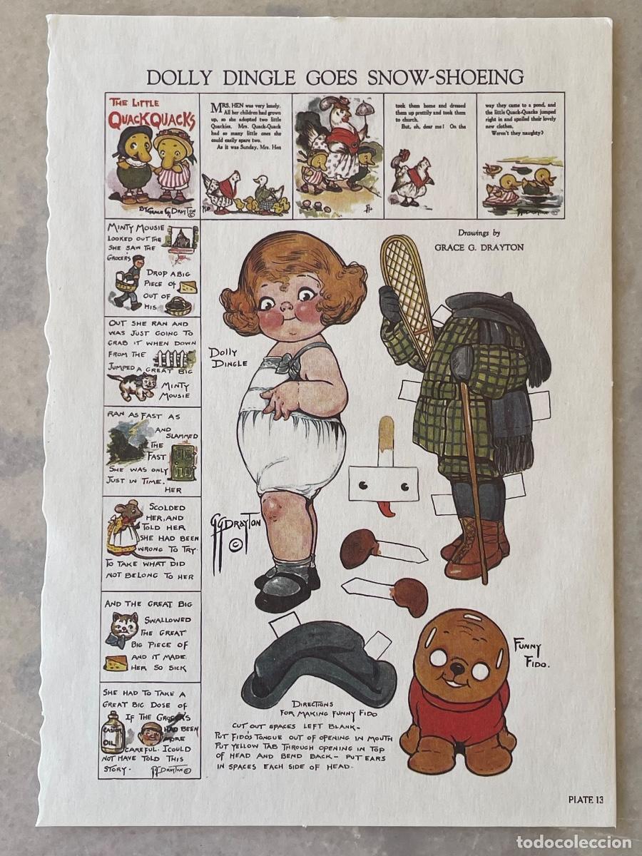 Coleccionismo recortables: Recortable mu&ntilde;ecas de papel &ldquo;Dolly Dingle va con raquetas de nieve&rdquo;