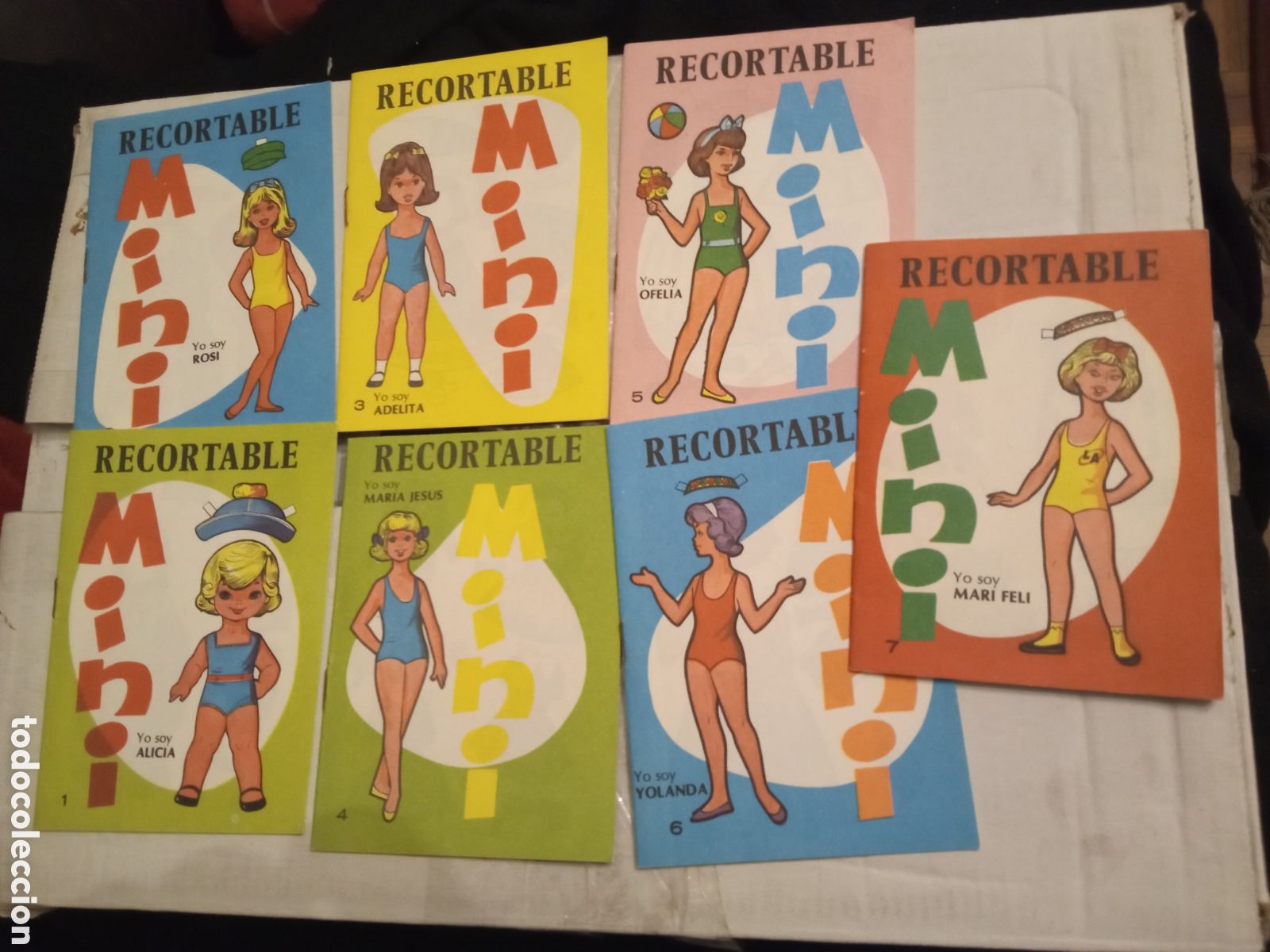 Coleccionismo recortables: 7 Antiguos recortables, Mini del 1 al 7 de 1977