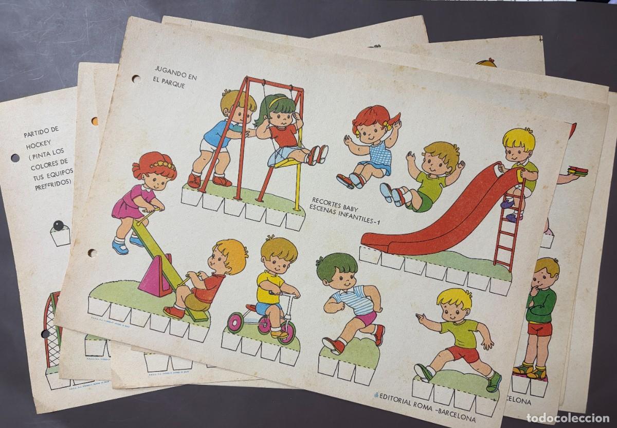 Coleccionismo recortables: LOTE DE 7 RECORTABLES. RECORTES BABY, ESCENAS INFANTILES. EDITORIAL ROMA, BARCELONA.