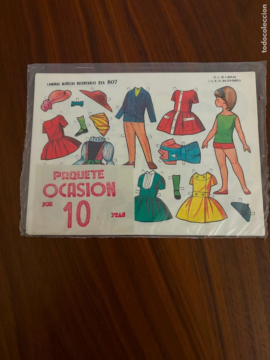 Coleccionismo recortables: RECORTABLES MU&Ntilde;ECAS EVA 807 A&Ntilde;O 1962 , PAQUETE SIN ABRIR , 10 L&Aacute;MINAS