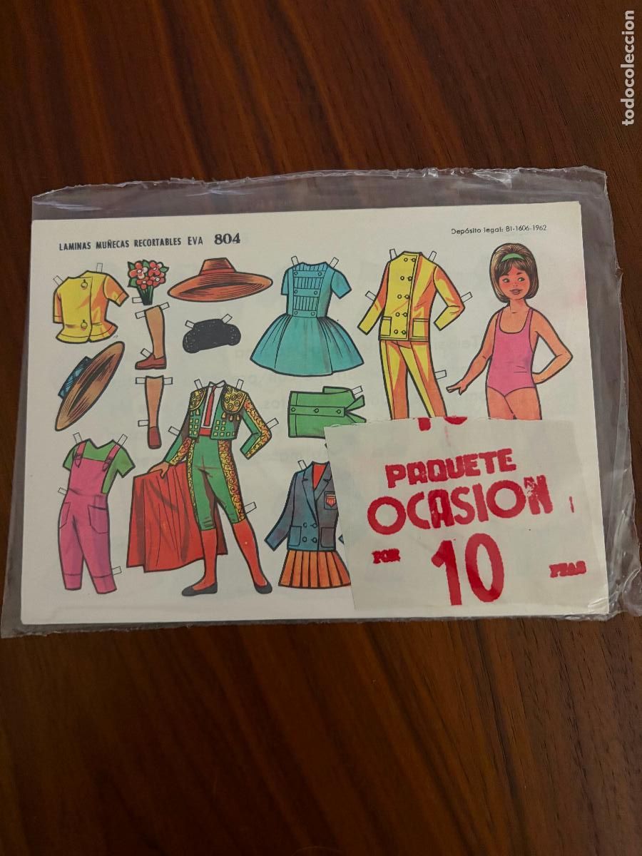 Coleccionismo recortables: RECORTABLES MU&Ntilde;ECAS EVA 804 A&Ntilde;O 1962 , PAQUETE SIN ABRIR , 10 L&Aacute;MINAS