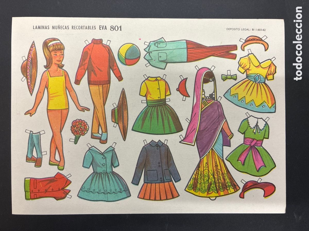Coleccionismo recortables: RECORTABLE MU&Ntilde;ECA LILI 801 SERIE EVA 1&ordf; SERIE 1962