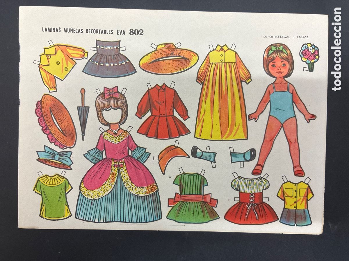 Coleccionismo recortables: RECORTABLE MU&Ntilde;ECA ROSA MARY 802 SERIE EVA 1&ordf; SERIE 1962