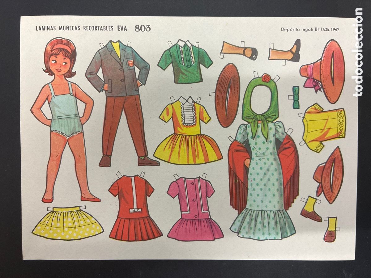 Coleccionismo recortables: RECORTABLE MU&Ntilde;ECA ROSA MARY 803 SERIE EVA 1&ordf; SERIE 1962