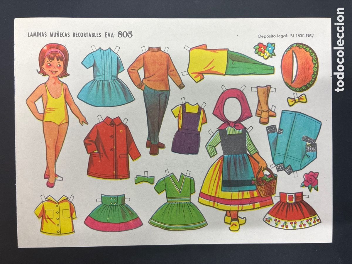 Coleccionismo recortables: RECORTABLE MU&Ntilde;ECA MARILIN 805 SERIE EVA 1&ordf; SERIE 1962