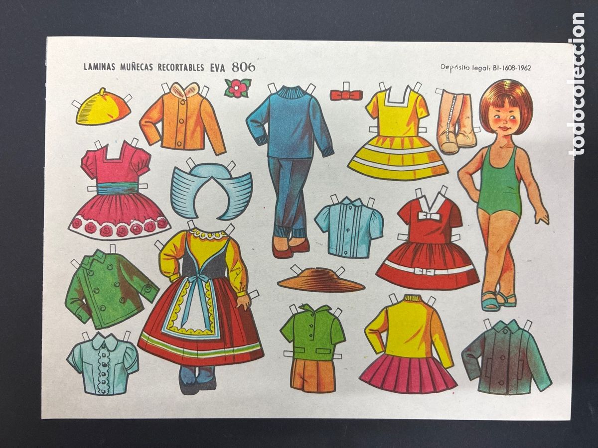 Coleccionismo recortables: RECORTABLE MU&Ntilde;ECA MARIBEL 806 SERIE EVA 1&ordf; SERIE 1962