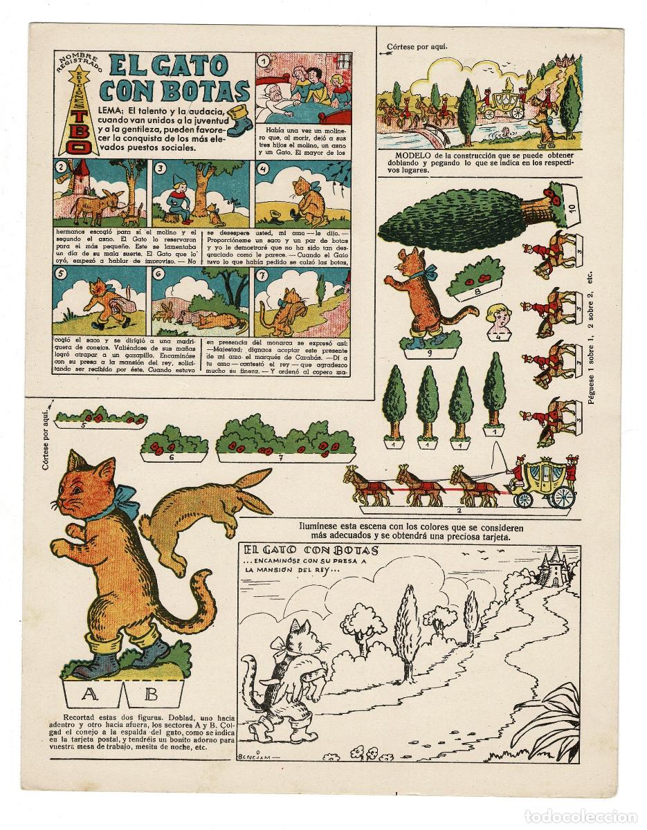 Coleccionismo recortables: RECORTABLE EL GATO CON BOTAS, EDICIONES TBO COLECCI&Oacute;N MAGISTER A PRINCIPIOS DE LA D&Eacute;CADA DE 1941
