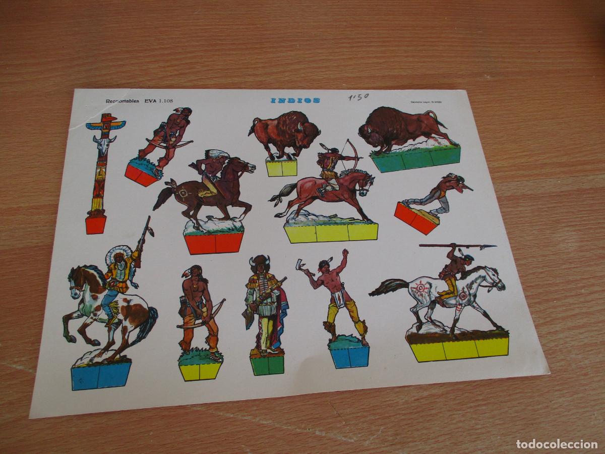 Coleccionismo recortables: L&Aacute;MINA INDIOS RECORTABLES EVA, N&ordm;. 1108- MIDE 22 X 30 CM.