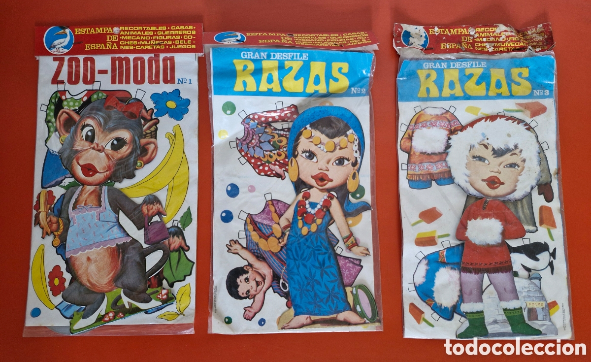 Coleccionismo recortables: LOTE DE 3 RECORTABLES RAZAS.ESTAMPAS DE ESPA&Ntilde;A 60'S.SIN ABRIR.