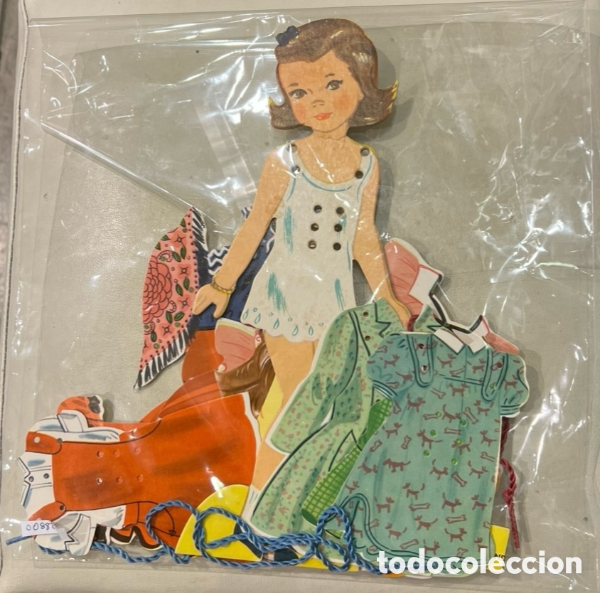 Coleccionismo recortables: Juego. Mu&ntilde;eca Karen, vestidos y complementos. Cart&oacute;n. A&ntilde;os 60.