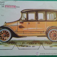 Coleccionismo Recortables: CROMO RECORTABLE COCHE ANTIGUO FIAT OBUS DE 1911 DE CHICLE TICO DE FIESTA Nº 65. Lote 30915520