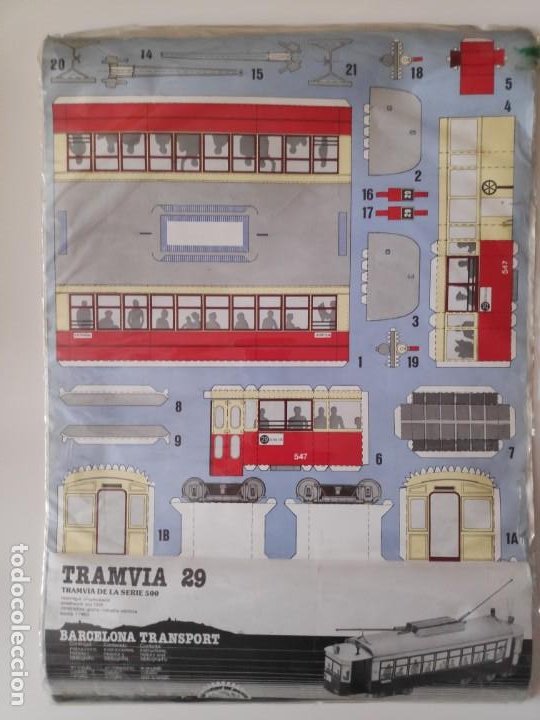Coleccionismo Recortables: Tranvía de Barcelona serie 500. Recortable - Foto 1 - 192229636