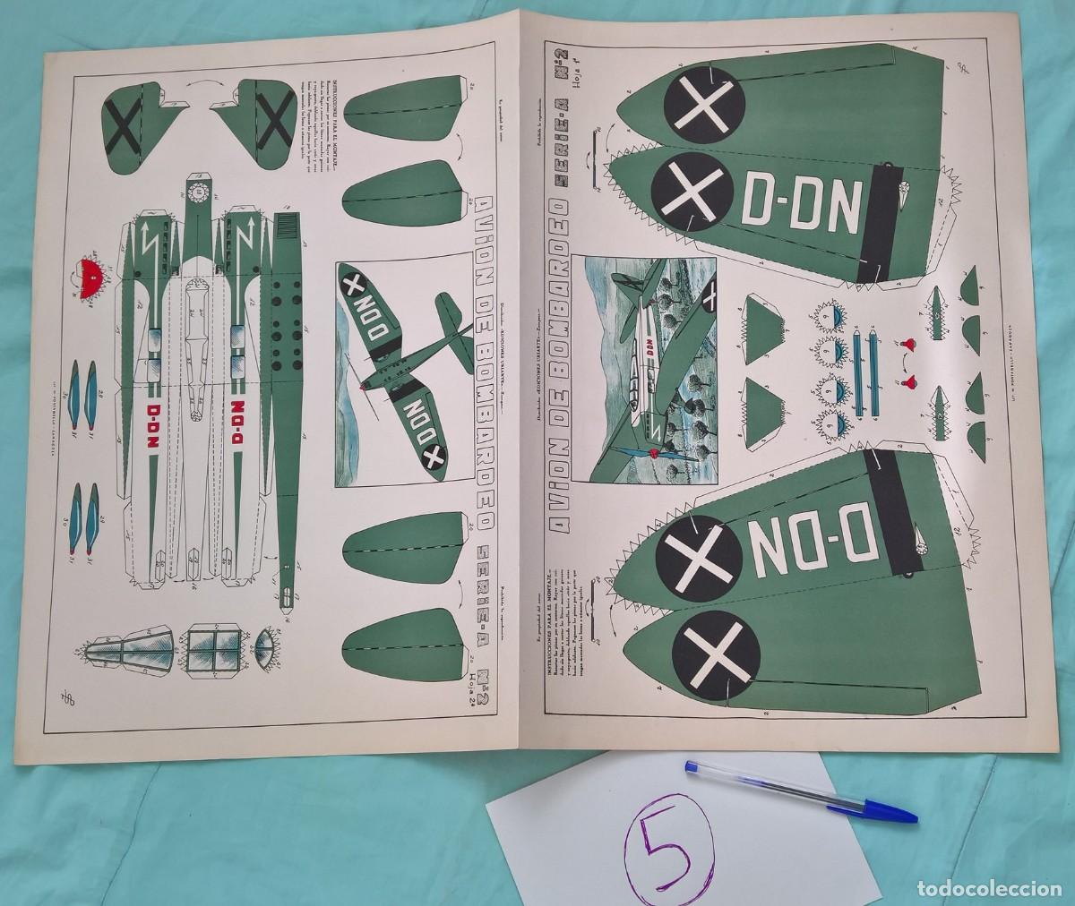 Coleccionismo recortables: Avion de Bombardeo Heinkel HE 70 Blitz,Rayo..Legion Condor..Aleman ..gran recortable Guerra Civil.05