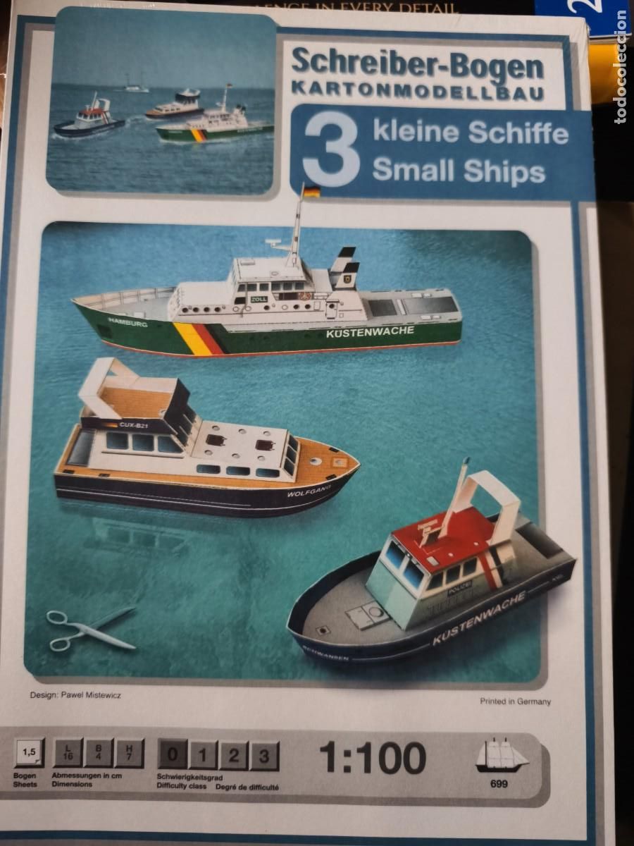 Coleccionismo Recortables: 3 barcos peque&ntilde;os. Schreiber Bogen.