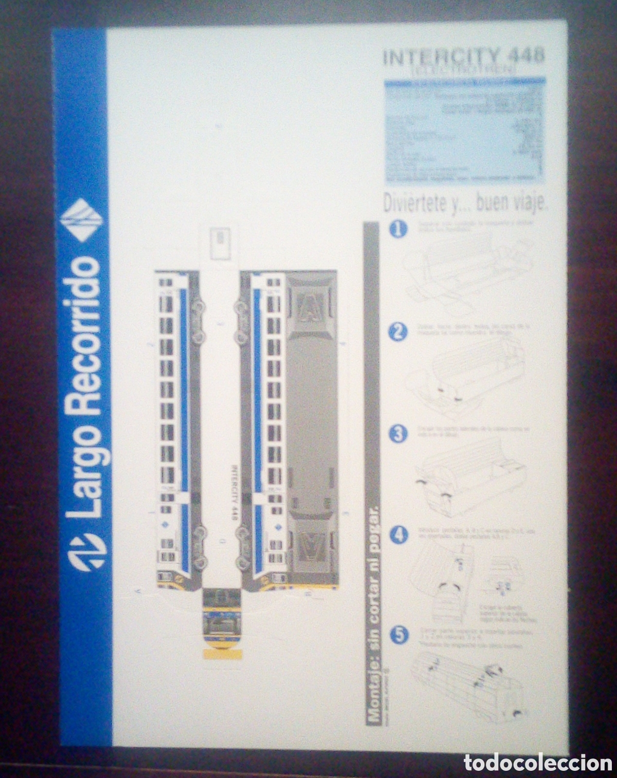 Coleccionismo Recortables: Recortable para montar InterCity Electrotren 448 . Largo recorrido Renfe