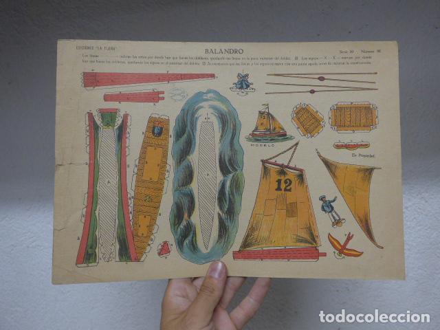 Sammeln von Bastelb&ouml;gen: Antiguo recortable de La tijera de barco BALANDRO, original.