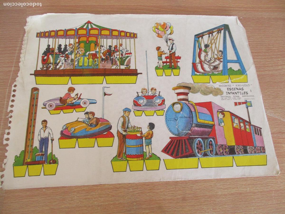 Coleccionismo recortables: RECORTES KIKI-LOLO, ESCENAS INFANTILES N&ordm;. 1-EDITORIAL ROMA- 26 X 36 CM.