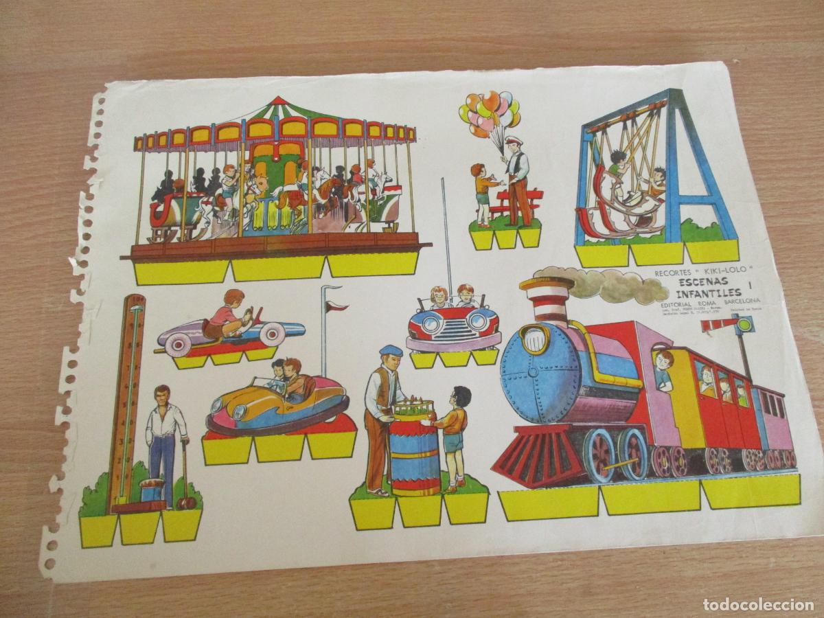 Coleccionismo recortables: RECORTES KIKI-LOLO, ESCENAS INFANTILES N&ordm;. 1-EDITORIAL ROMA- 26 X 36 CM.. -1970