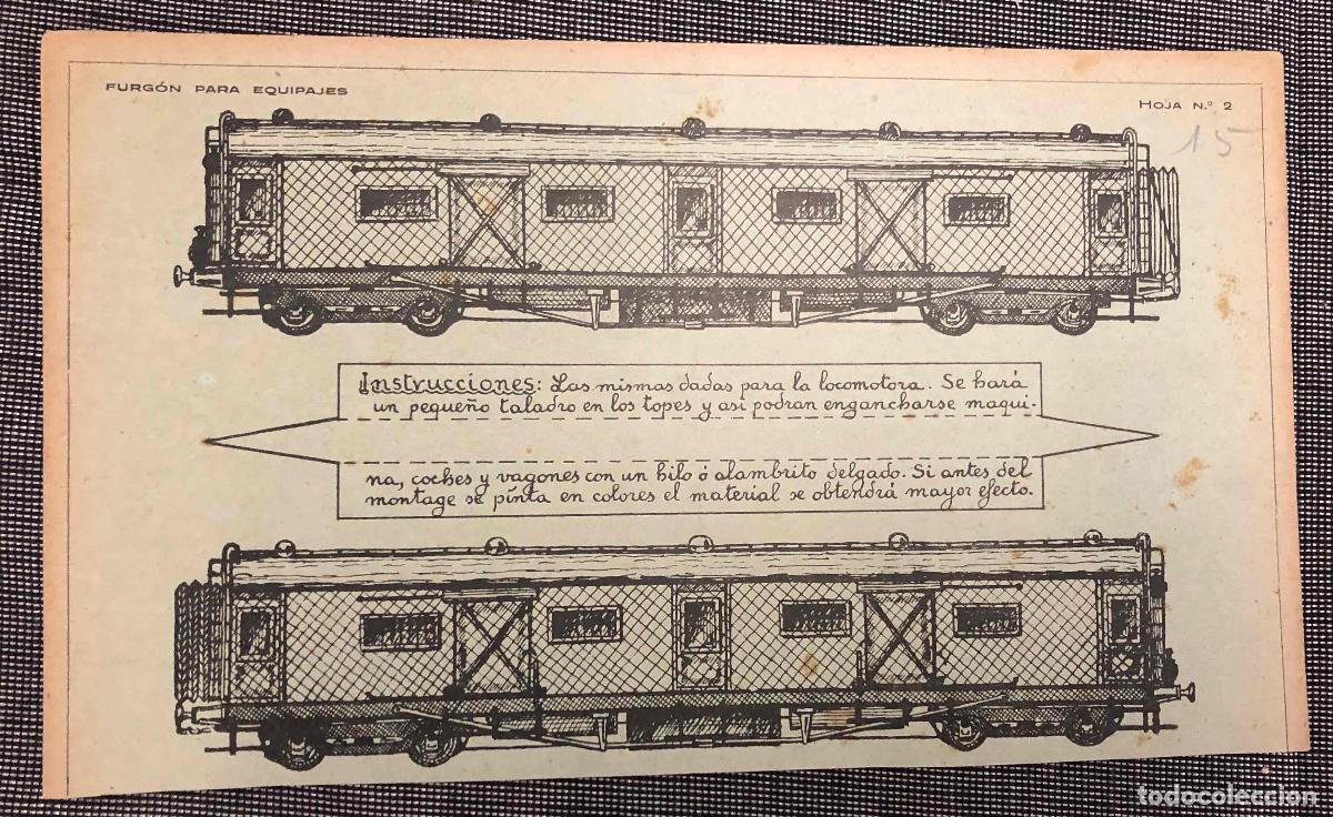 Coleccionismo recortables: RECORTABLE FURGON PARA EQUIPAJES HOJA N&ordm; 2 FERROCARRILES ESPA&Ntilde;OLES C.1940