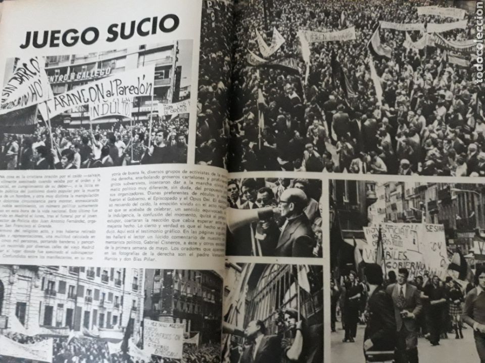 Collection Magazine Blanco y Negro: MANIFESTACION EN MADRID POR ASESINATO DEL COMISARIO J.ANTONIO FERN&Aacute;NDEZ. 2 P&Aacute;GINAS . A&Ntilde;O 1973