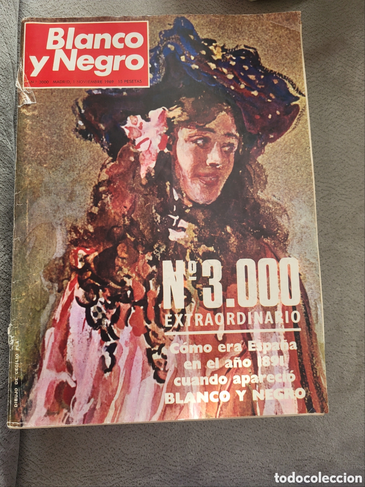 Coleccionismo de Revista Blanco y Negro: Revista Blanco y Negro N&ordm; 3.000 - Extraordinario (1969) - Ilustraci&oacute;n Cecilio Pla