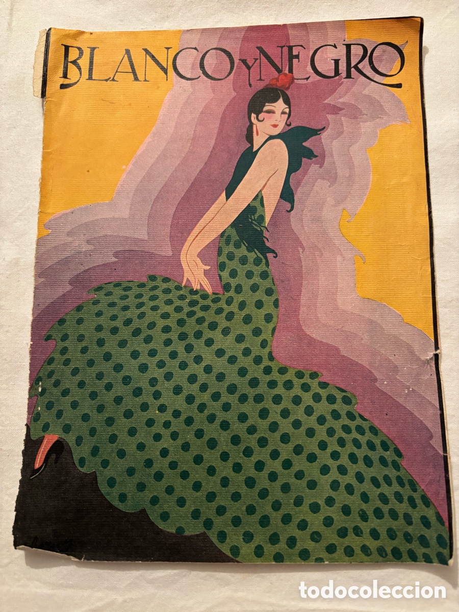 Coleccionismo de Revista Blanco y Negro: Cubierta de revista Blanco y Negro ilustraci&oacute;n F. Ram&iacute;rez (Flamenca)