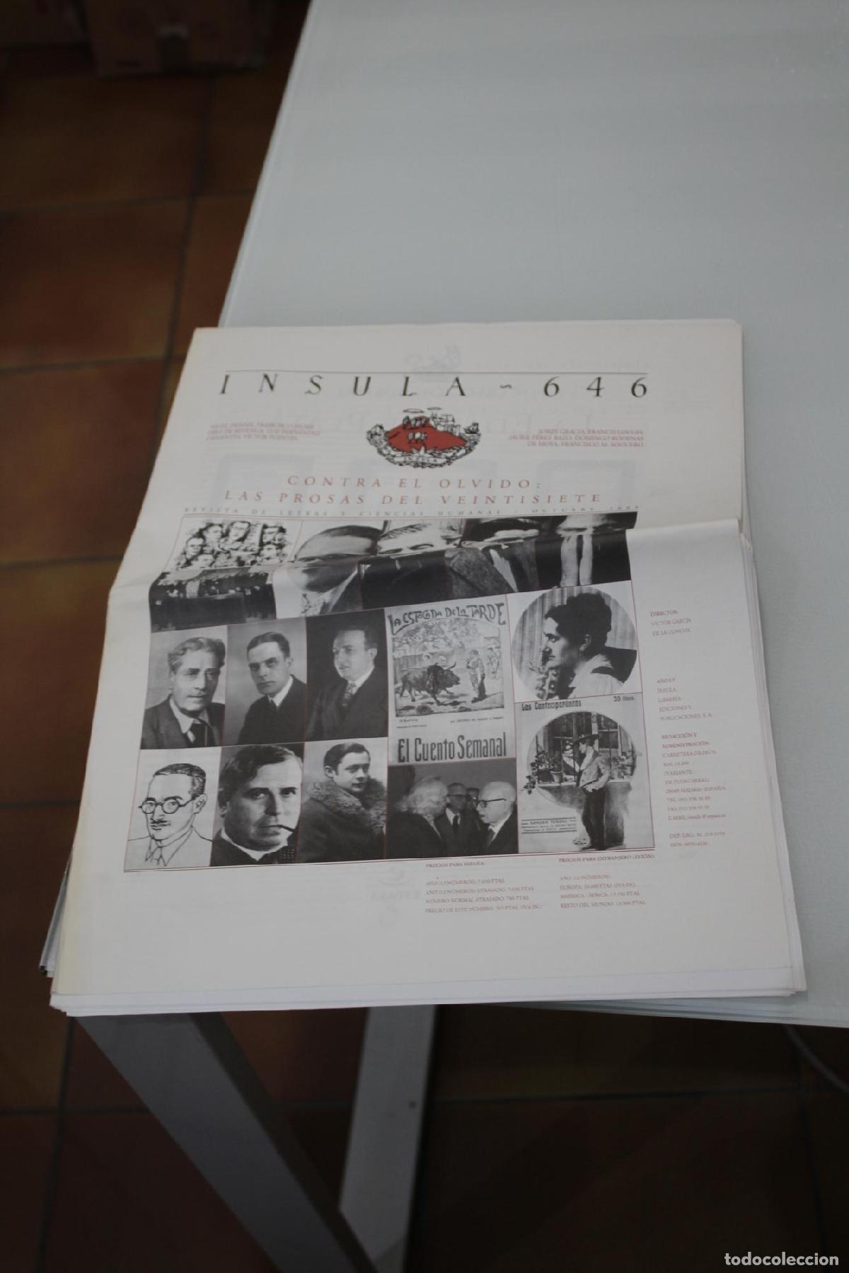 Coleccionismo de Revista Blanco y Negro: &Iacute;nsula, 646. Contra el olvido: las prosas del veintisiete. Octubre 2000. - Vv.aa.