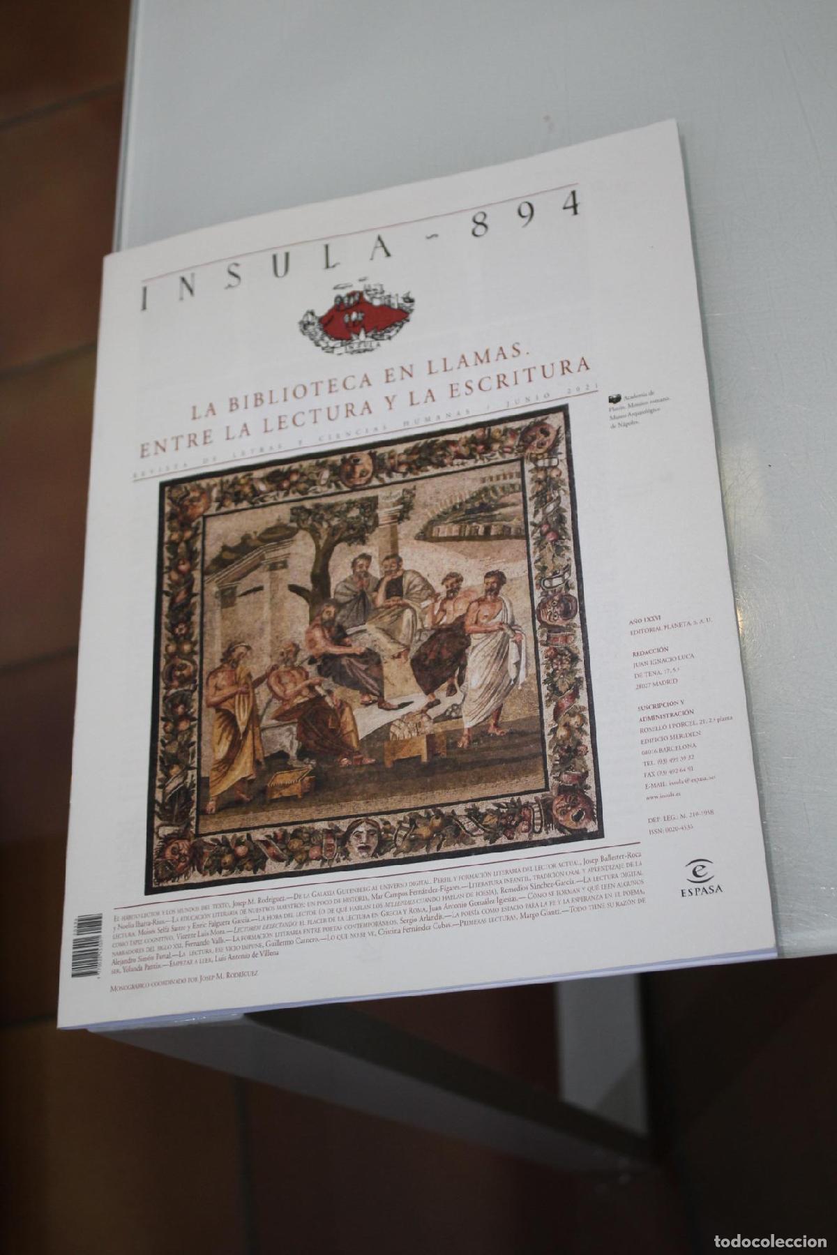 Coleccionismo de Revista Blanco y Negro: &Iacute;nsula, 894. La biblioteca en llamas. Entre la lectura y la escritura. Junio 2021. - Vv.aa.
