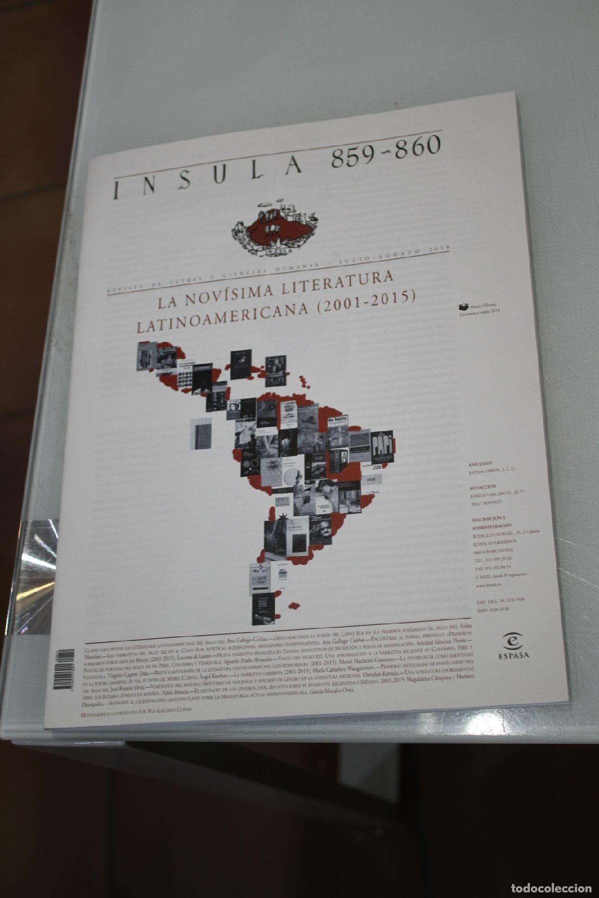 Coleccionismo de Revista Blanco y Negro: &Iacute;nsula, 859-860. La nov&iacute;sima literatura latinoamericana (2001-2015). Julio-Agosto 2018. - Vv.aa.