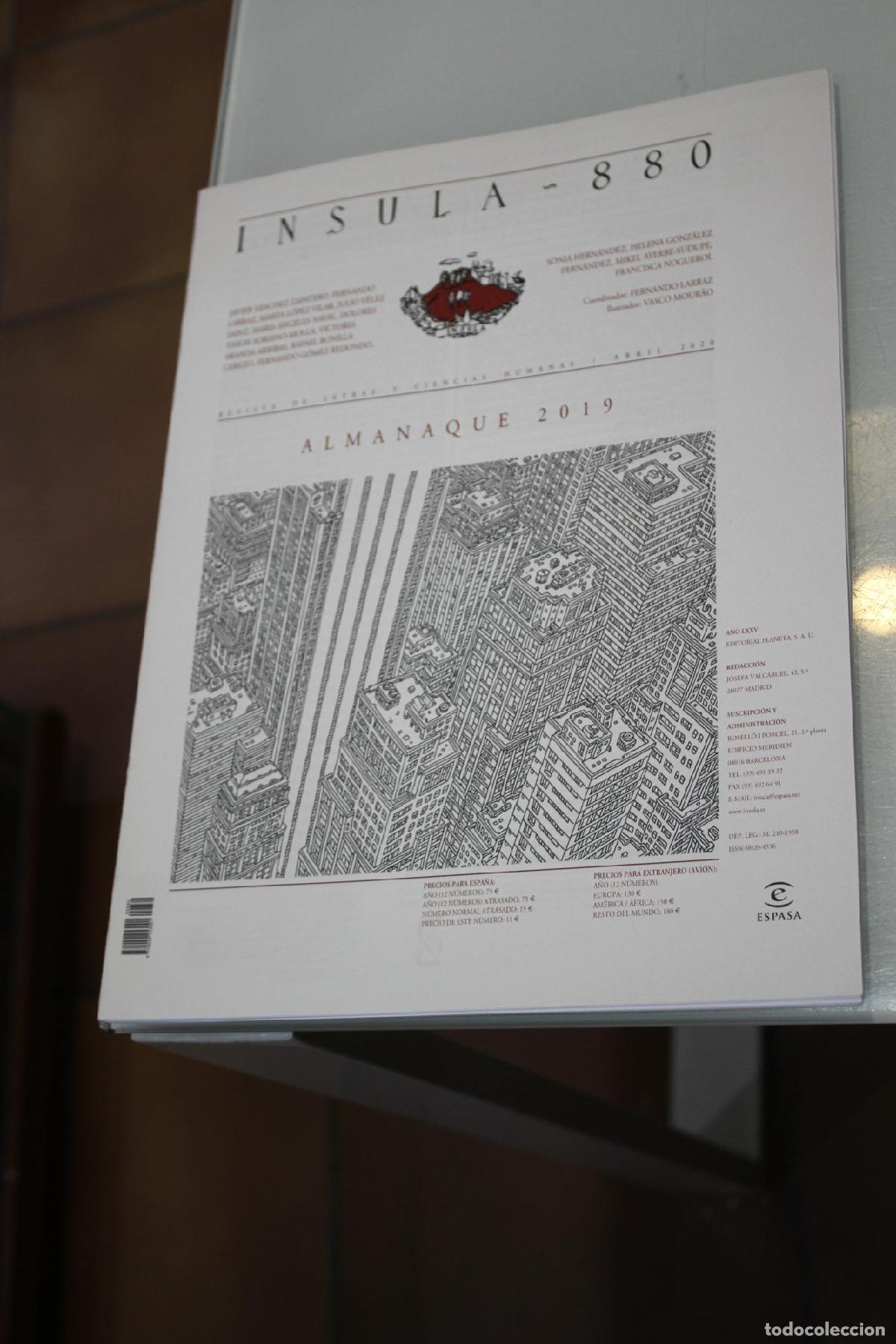 Coleccionismo de Revista Blanco y Negro: &Iacute;nsula, 880. Almanaque 2019. Abril 2020. - Vv.aa.