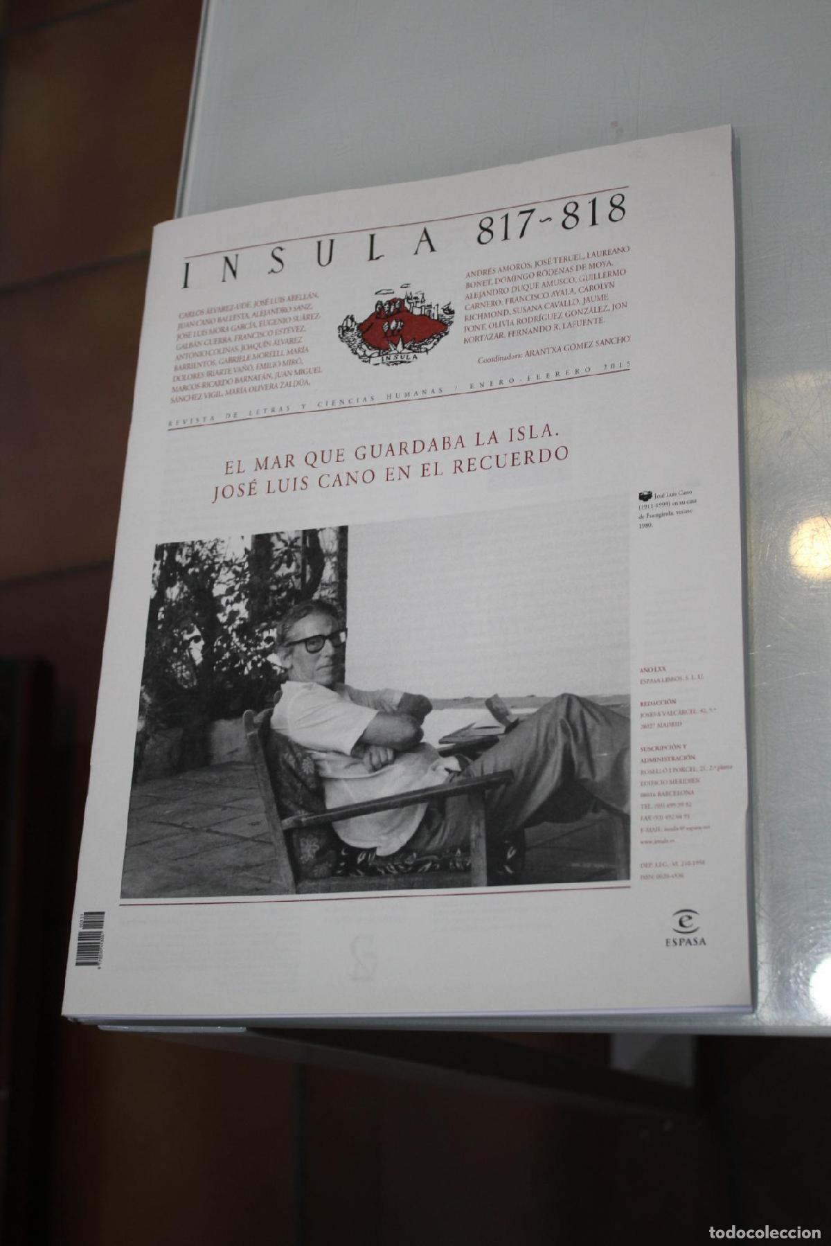 Coleccionismo de Revista Blanco y Negro: &Iacute;nsula, 817-818. El mar que guardaba la isla. Jos&eacute; Luis Cano en el recuerdo. Enero-Febrero 2015. - V