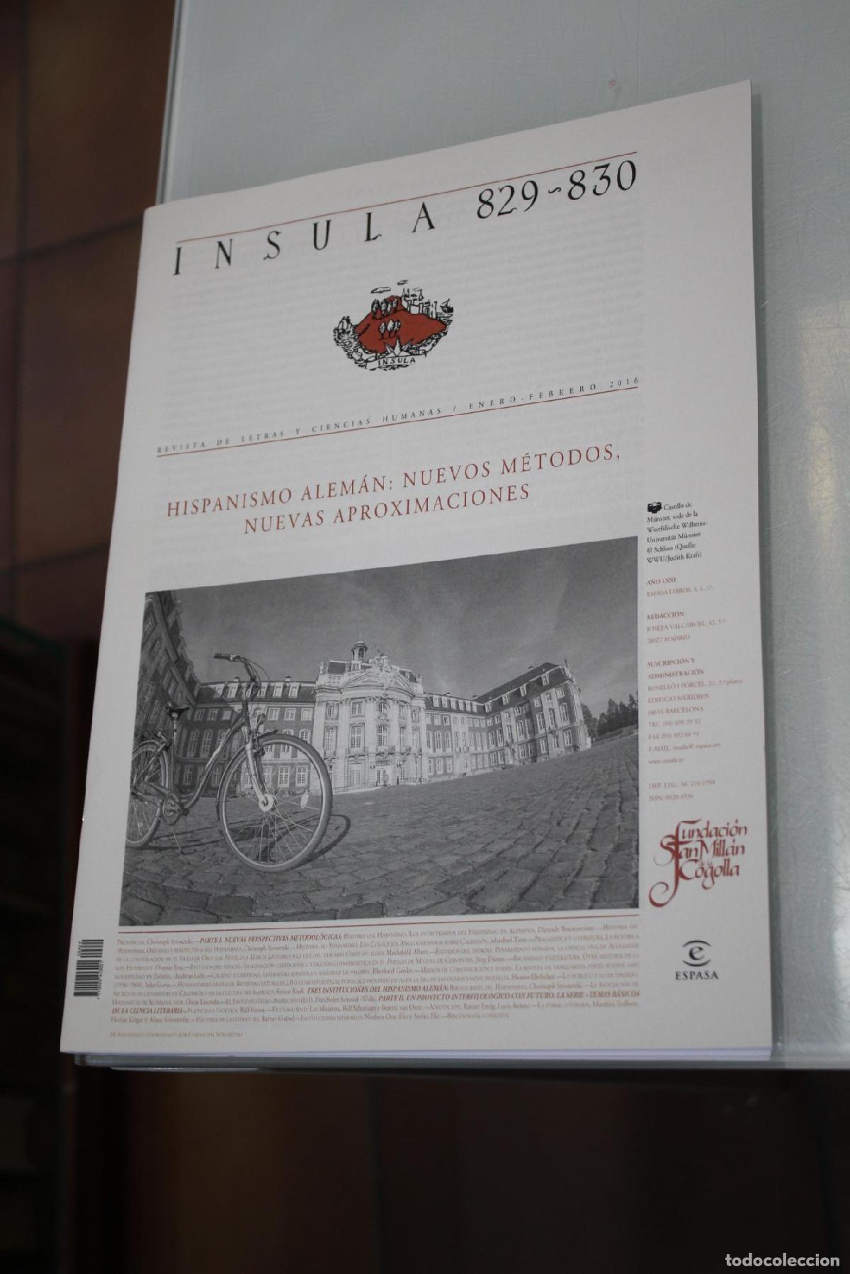 Coleccionismo de Revista Blanco y Negro: &Iacute;nsula, 829-830. Hispanismo alem&aacute;n: nuevos m&eacute;todos, nuevas aproximaciones. Enero-Febrero 2016. - Vv.