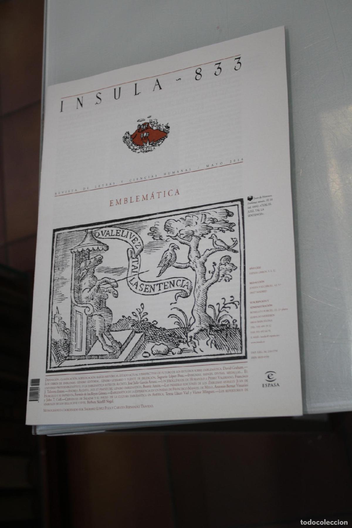Coleccionismo de Revista Blanco y Negro: &Iacute;nsula, 833. Emblem&aacute;tica. Mayo 2016. - Vv.aa.
