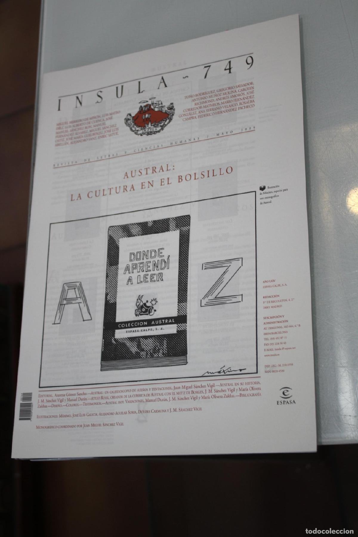 Coleccionismo de Revista Blanco y Negro: &Iacute;nsula, 749. Austral: La cultura en el bolsillo. Mayo 2009. - Vv.aa.