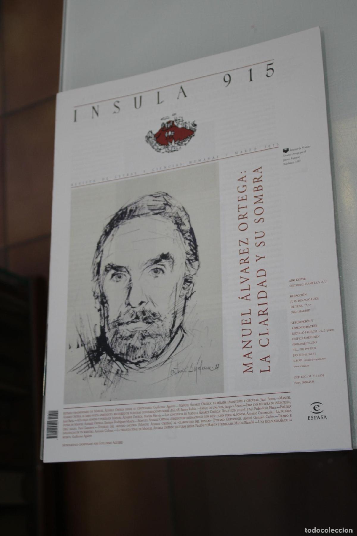 Coleccionismo de Revista Blanco y Negro: &Iacute;nsula, 915. Manuel &Aacute;lvarez Ortega: La claridad y su sombra. Marzo 2023. - Vv.aa.
