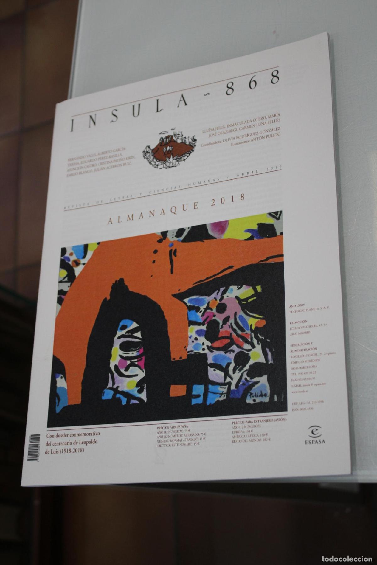 Coleccionismo de Revista Blanco y Negro: &Iacute;nsula, 868. Almanaque 2018. Abril 2019. - Vv.aa.