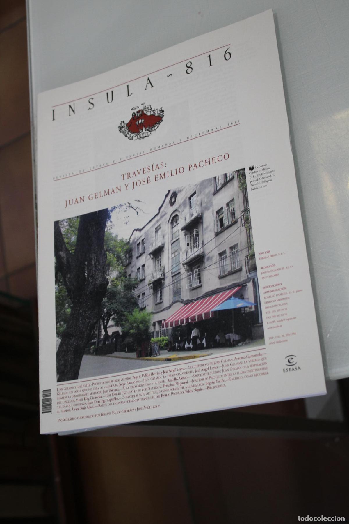 Coleccionismo de Revista Blanco y Negro: &Iacute;nsula, 816. Traves&iacute;as: Juan Gelman y Jos&eacute; Emilio Pacheco. Diciembre 2014. - Vv.aa.