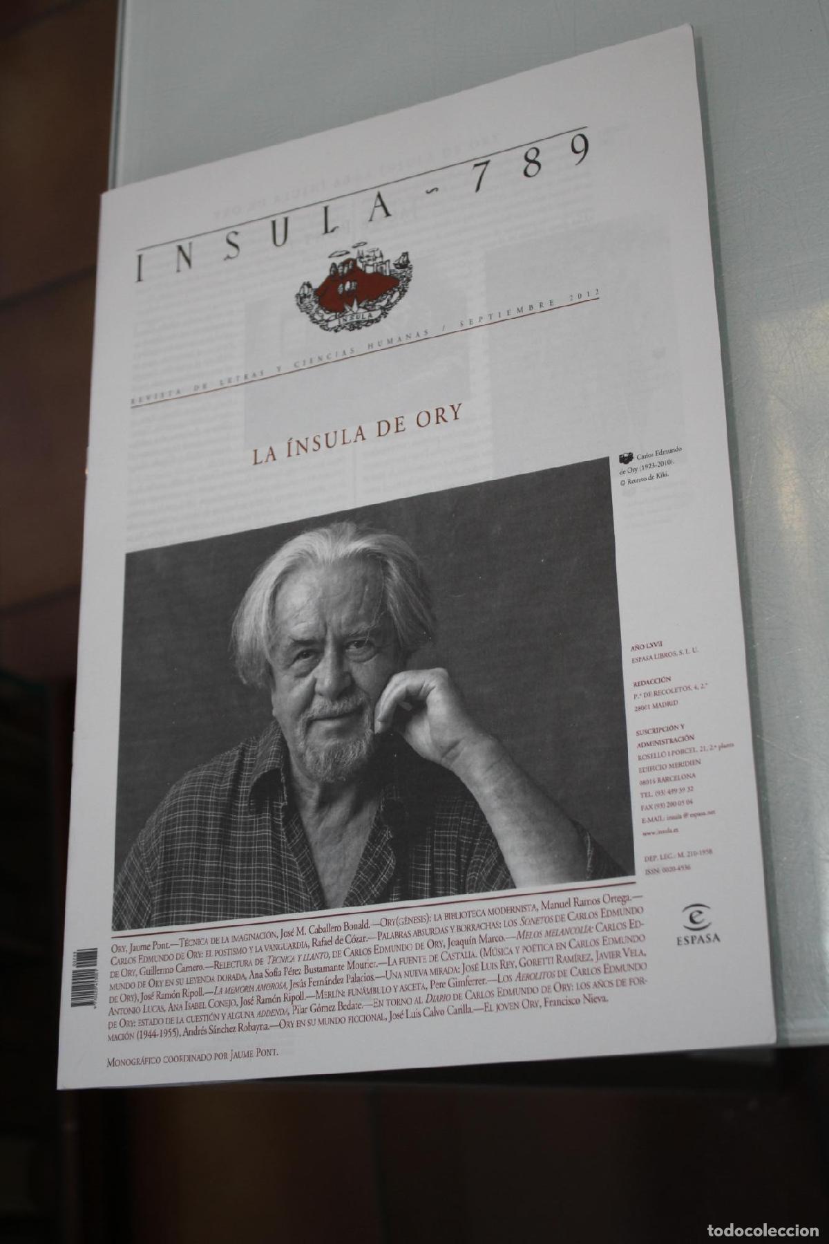 Coleccionismo de Revista Blanco y Negro: &Iacute;nsula, 789. La &iacute;nsula de Ory. Septiembre 2012. - Vv.aa.