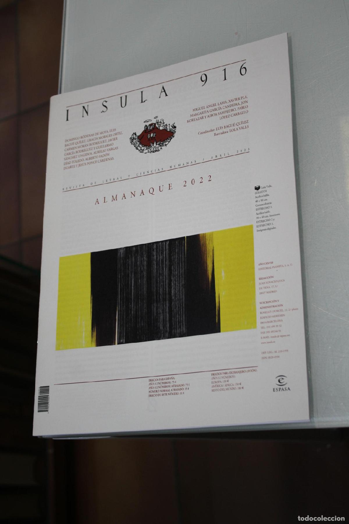 Coleccionismo de Revista Blanco y Negro: &Iacute;nsula, 916. Almanaque 2022. Abril 2023. - Vv.aa.