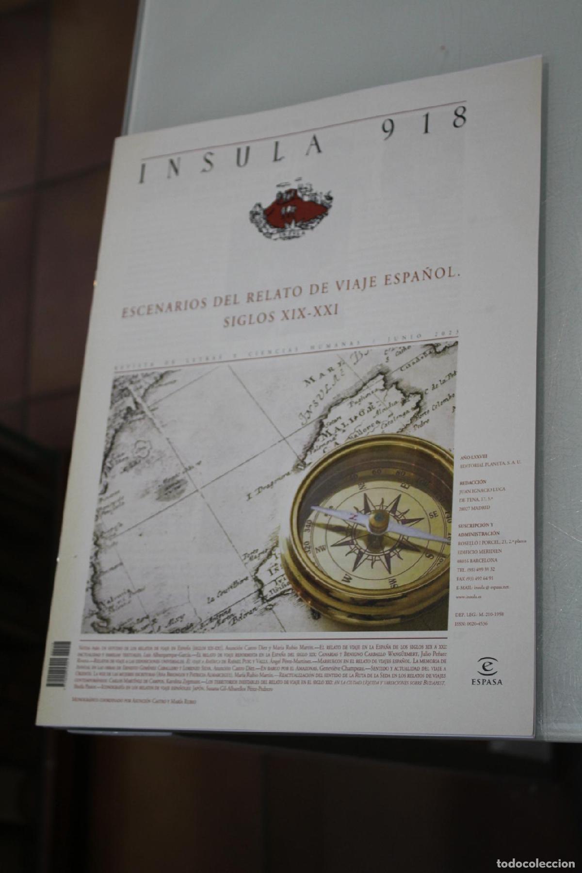 Coleccionismo de Revista Blanco y Negro: &Iacute;nsula, 918. Escenarios del relato de viaje espa&ntilde;ol. Siglos XIX-XXI. Junio 2023. - Vv.aa.