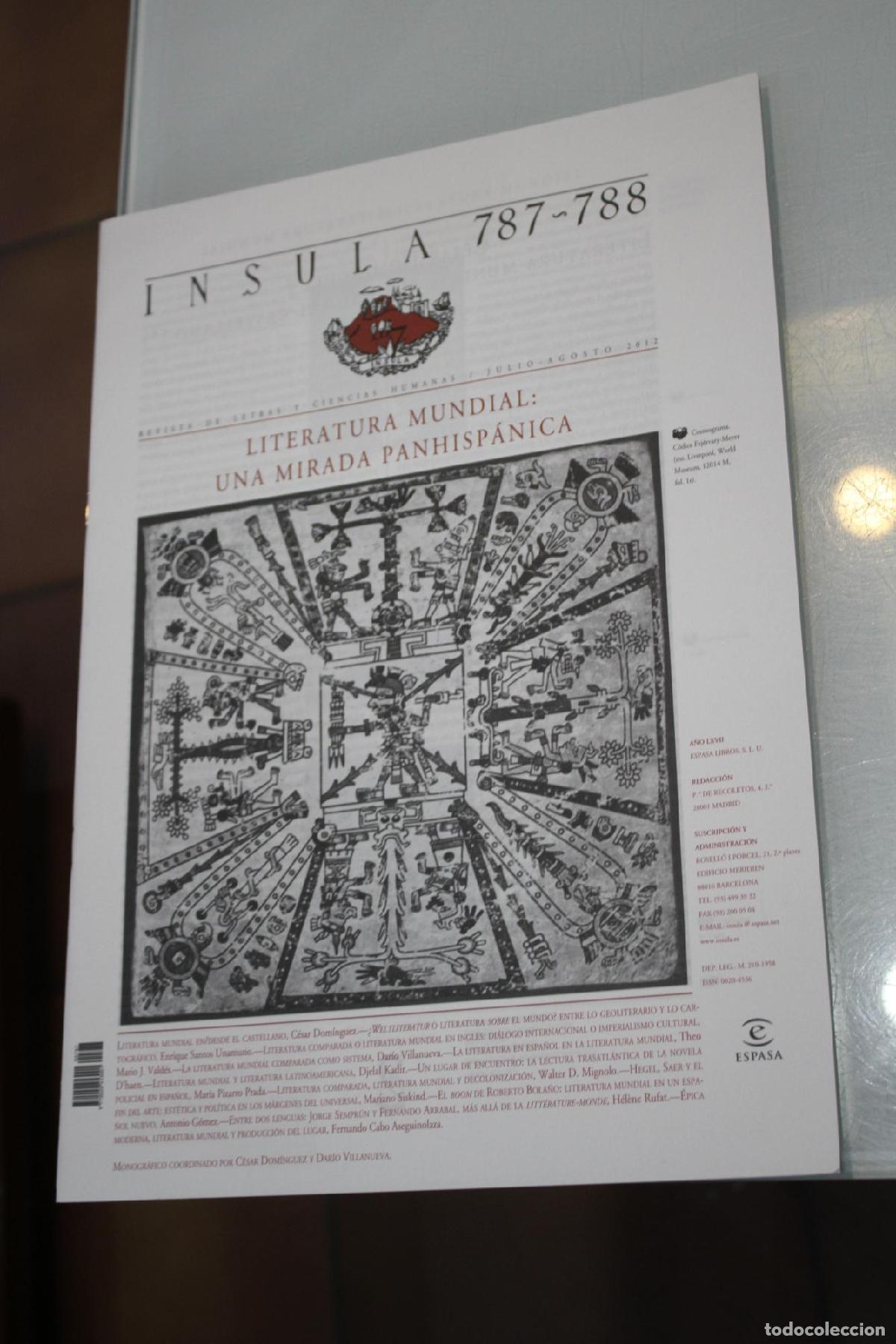 Coleccionismo de Revista Blanco y Negro: &Iacute;nsula, 787-788. Literatura mundial: Una mirada panhisp&aacute;nica. Julio-Agosto 2012 - Vv.aa.