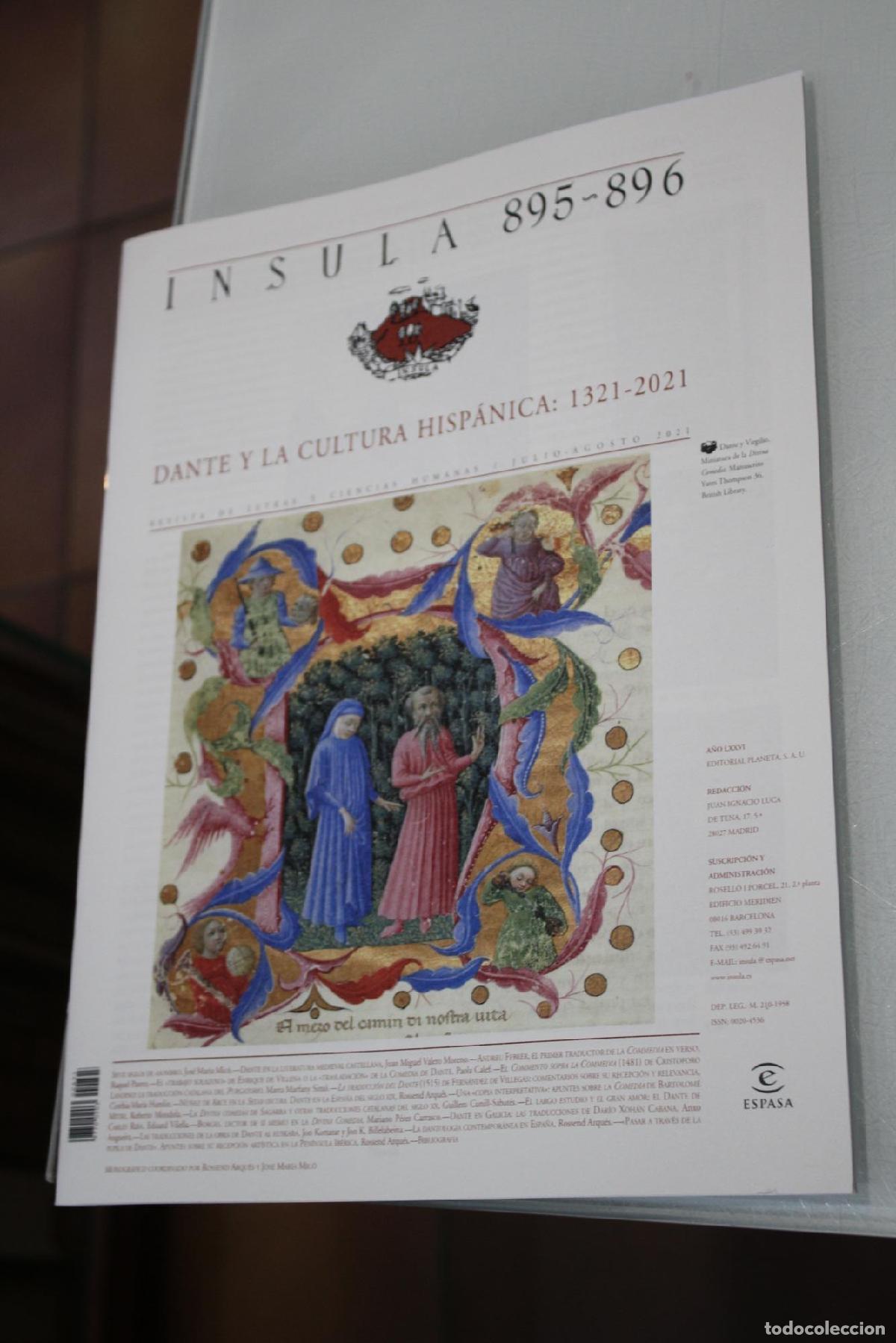 Coleccionismo de Revista Blanco y Negro: &Iacute;nsula, 895-896. Dante y la cultura hisp&aacute;nica: 1321-2021. Julio-Agosto 2021. - Vv.aa.
