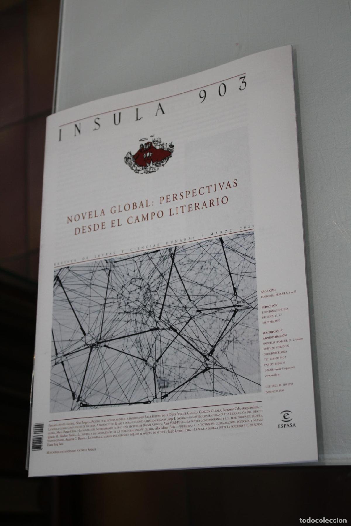 Coleccionismo de Revista Blanco y Negro: &Iacute;nsula, 903. Novela global: Perspectivas desde el campo literario. Marzo 2022. - Vv.aa.