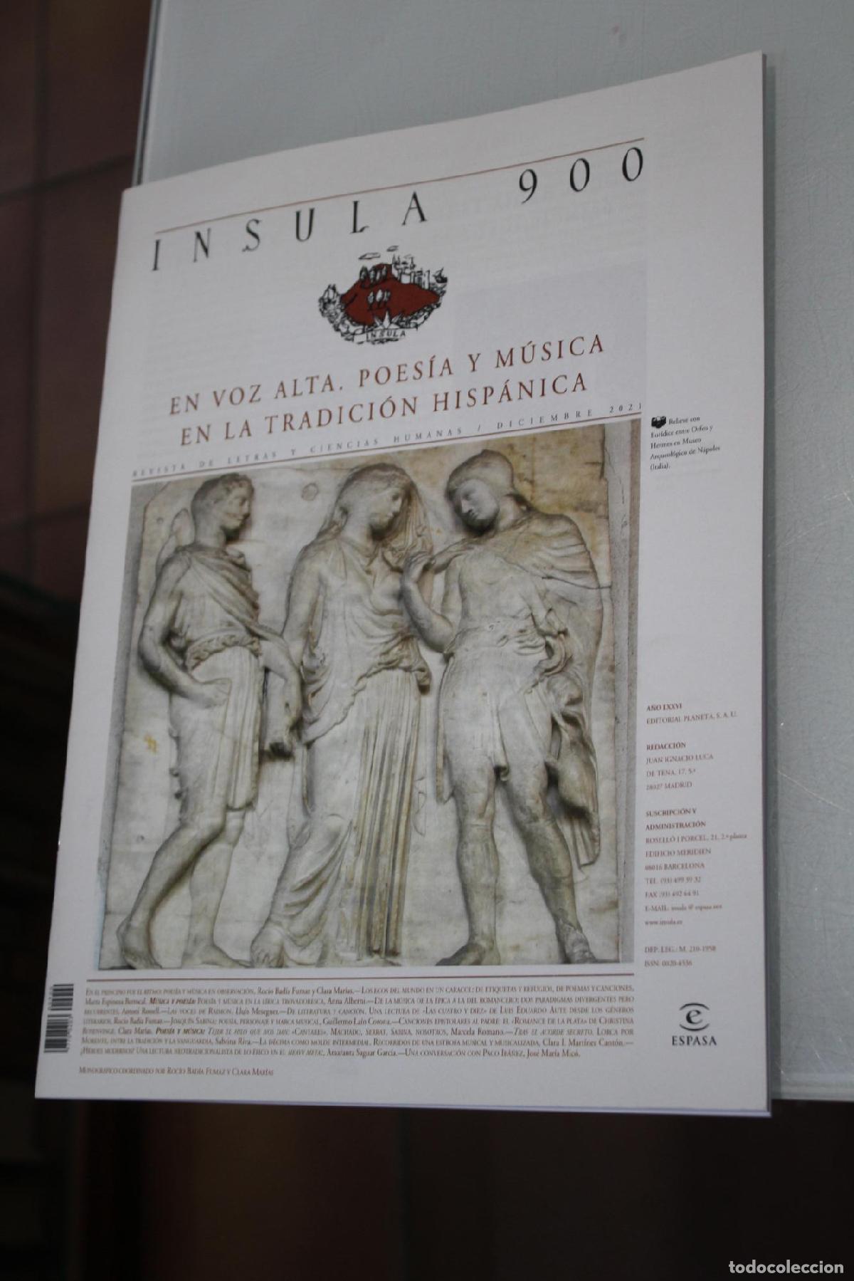 Coleccionismo de Revista Blanco y Negro: &Iacute;nsula, 900. En voz alta. Poes&iacute;a y m&uacute;sica en la tradici&oacute;n hisp&aacute;nica. Diciembre 2021. - Vv.aa.