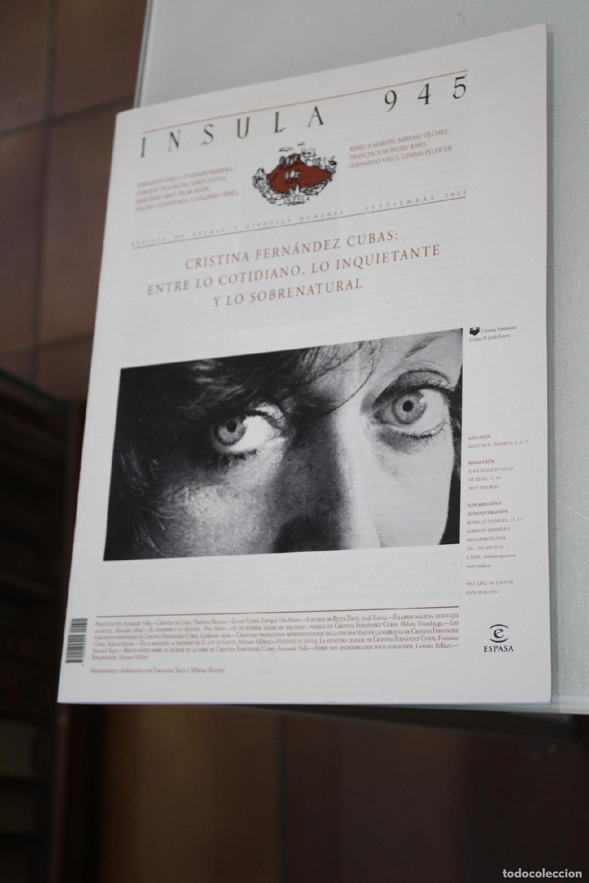 Coleccionismo de Revista Blanco y Negro: &Iacute;nsula, 945. Cristina Fern&aacute;ndez Cubas: entre lo cotidiano, lo inquietante y lo sobrenatural. Septiem