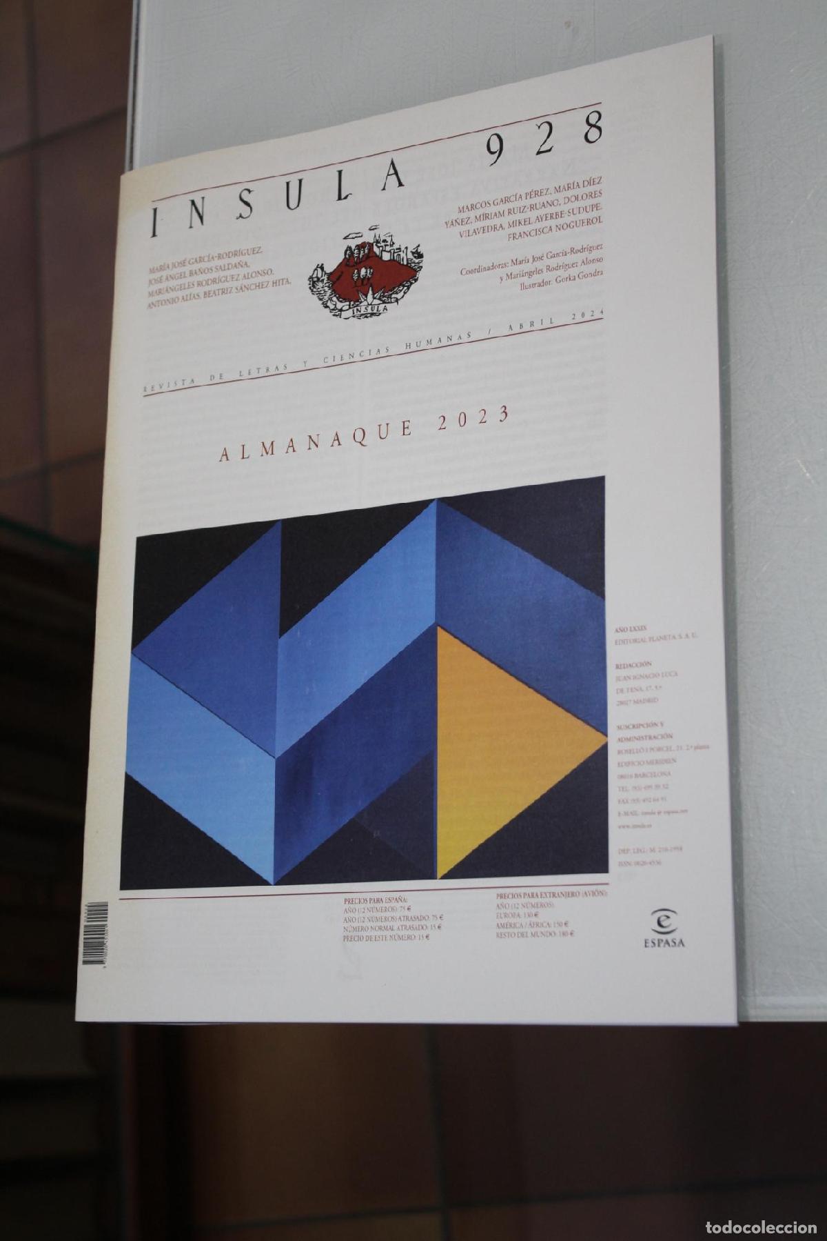 Coleccionismo de Revista Blanco y Negro: &Iacute;nsula, 928. Almanaque 2023. Abril 2024. - Vv.aa.