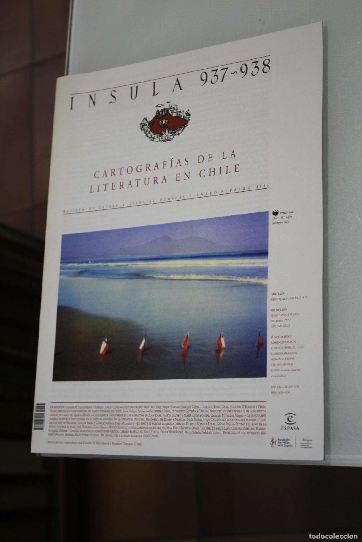 Coleccionismo de Revista Blanco y Negro: &Iacute;nsula, 937-938. Cartograf&iacute;as de la literatura en Chile. Enero-Febrero 2025. - Vv.aa.