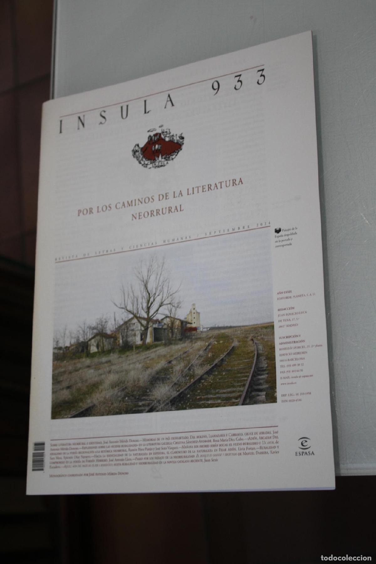 Coleccionismo de Revista Blanco y Negro: &Iacute;nsula, 933. Por los caminos de la literatura neorrural. Septiembre 2024. - Vv.aa.