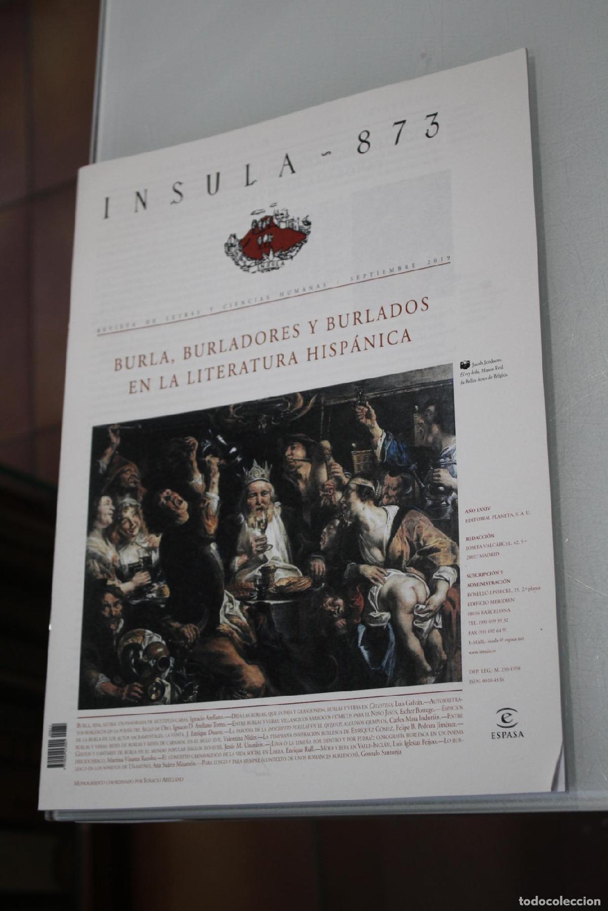 Coleccionismo de Revista Blanco y Negro: &Iacute;nsula, 873. Burla, burladores y burlados en la literatura hisp&aacute;nica. Septiembre 2019. - Vv.aa.